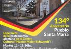 Santa María festeja su 134° aniversario con ciclos de gastronomía alemana