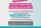 ¡VACUNA LIBRE PARA MAYORES DE 35!