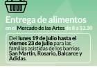 Entrega de alimentos del mes de julio en el Mercado de las Artes