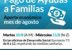 Pago de ayudas a familias del mes de agosto