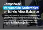 Campaña de vacunación antirrábica gratuita en Barrio Altos Balcarce