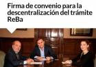 Firma de convenio para la descentralización del trámite ReBa