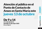 Atención al público en el Punto de Contacto de Anses en Santa María