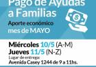 Pago de ayudas a familias del mes de mayo