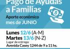 PAGO DE AYUDAS A FAMILIAS DEL MES DE JUNIO