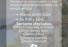 Martes 24: se interrumpirá el suministro de energía eléctrica