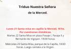Invitacion a participar del Triduo y Fiesta de Nuestra Señora de la Merced