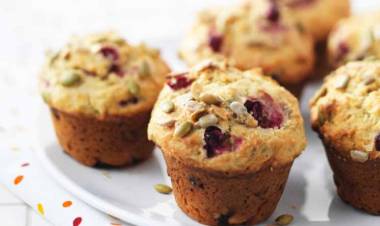 'Muffins' de arándanos y pipas de girasol