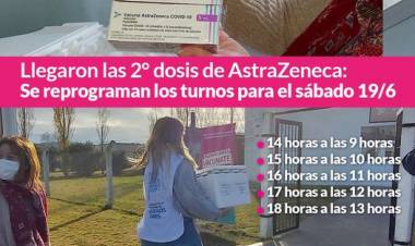 Llegaron las 2° dosis de AstraZeneca