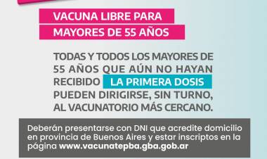 Vacuna libre para mayores de 55 años!
