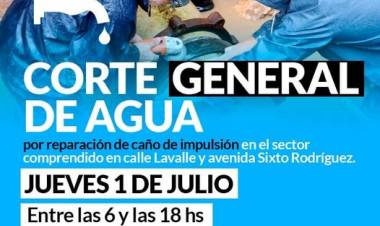 Atención corte general de agua