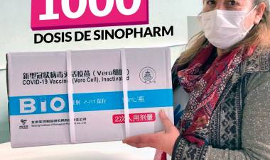 LA VACUNA ES LIBERTAD: LLEGARON 1000 DOSIS DE SINOPHARM
