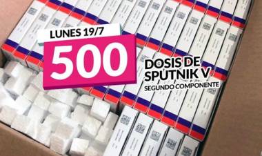 LLEGARON 500 DOSIS DE SPUTNIK V SEGUNDO COMPONENTE