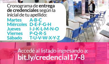 Listado de credenciales de personas que registran vacunación Covid-19