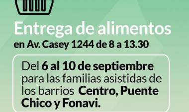 Entrega de alimentos del mes de septiembre