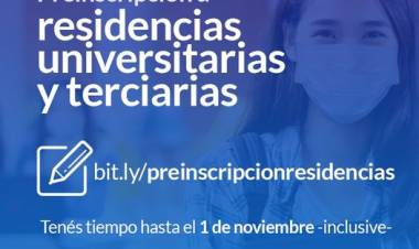 Preinscripción a residencias universitarias y terciarias