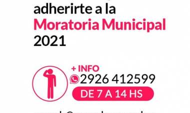 Último mes para adherirte a la Moratoria Municipal 2021