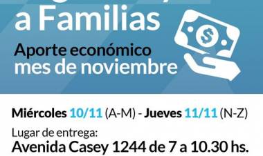 Pago de ayudas a familias del mes de noviembre