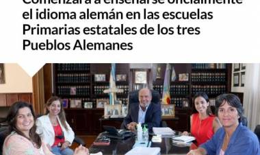Comenzará a enseñarse oficialmente el idioma alemán en las escuelas Primarias estatales de los tres Pueblos Alemanes