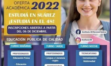 INSCRIPCIONES A CARRERAS: INSTITUTO 48