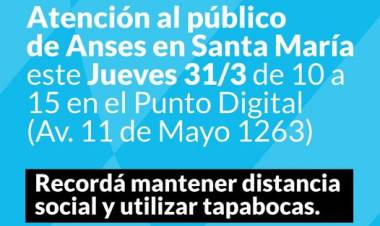 Atención al público en el Punto de Contacto de Anses en Santa María