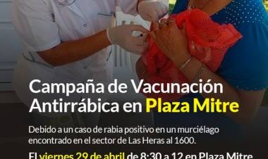 Campaña de vacunación antirrábica en Plaza Mitre
