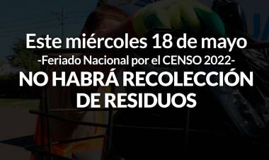 Hoy NO habrá recolección de residuos.