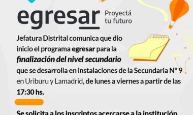 Jefatura Distrital comunica que se dio inicio al programa EGRESAR