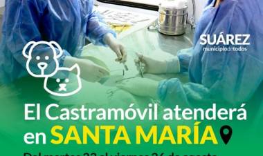 El Castramóvil atenderá en Pueblo Santa María