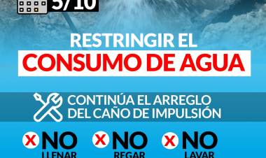 Restringir el consumo de agua durante todo el día!!