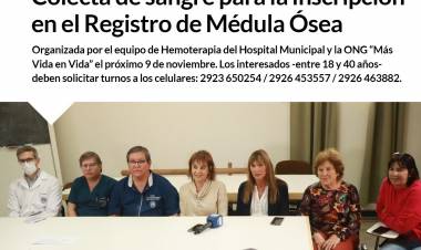 Colecta de sangre para la inscripción en el Registro de Médula Ósea.