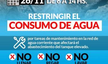 Restricción en el suministro de agua corriente