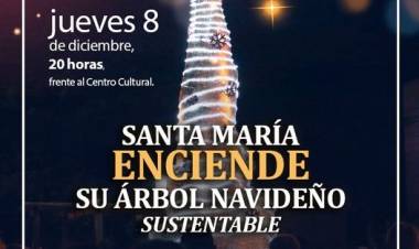 Santa María enciende su árbol navideño sustentable
