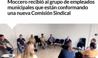 Moccero recibió al grupo de empleados municipales que están conformando una nueva Comisión Sindical