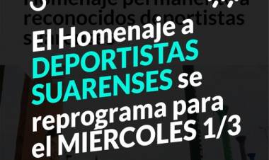 Se REPROGRAMA la inauguración del Paseo del Deportista