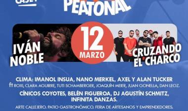 Preparate porque el 12 de marzo #SuárezPeatonal cierra el verano con Iván Noble y Cruzando el Charco