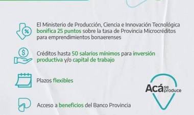 NUEVA CONVOCATORIA: La Provincia relanzó "Microcréditos Productivos
