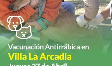 Campaña de vacunación antirrábica en Villa La Arcadia