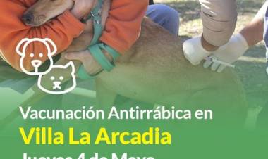Campaña de vacunación antirrábica en Villa La Arcadia