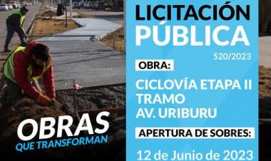 Licitación Pública: “Ciclo Vía Etapa II -Tramo Av. Uriburu”