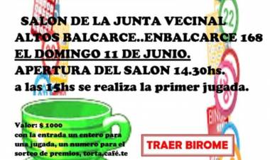 Chocolate, bingo y diversión en Salón de Altos Balcarce