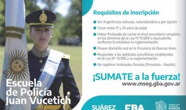 Abrieron las inscripciones de la Escuela de Policía Juan Vucetich 2024