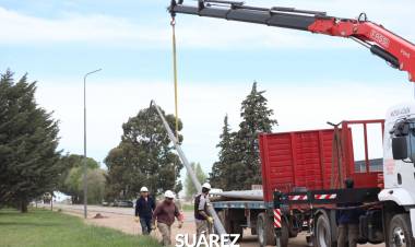 Comenzó la obra de alumbrado LED sobre ruta 85