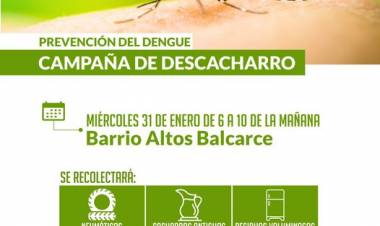 Prevenir el Dengue: Altos Balcarce se prepara para la campaña de descacharro