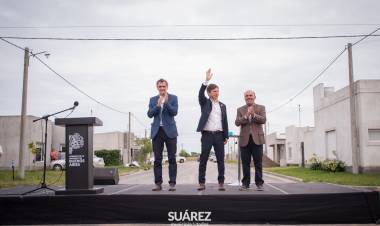 Kicillof inauguró pavimento y una nueva estación transformadora en Coronel Suárez