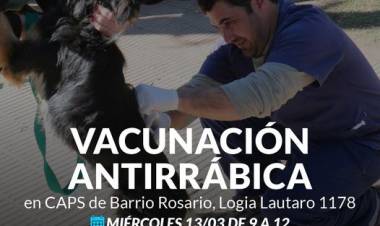 Campaña de vacunación antirrábica en Barrio Rosario