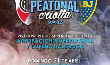 La fiesta está en #Suarez -¡El Súper Clásico también se juega en la Peatonal Criolla!
