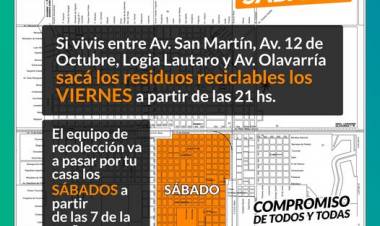 Reciclar es fácil: separá y sacá tu bolsa la noche anterior