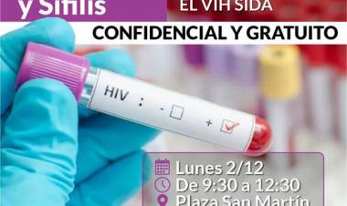 Testeos de VIH en la plaza San Martín por el Día Mundial del Sida