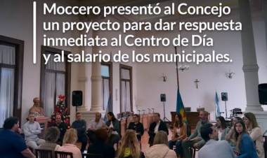 Moccero presentó al Concejo un proyecto para dar respuesta inmediata al Centro de Día y al salario de los municipales